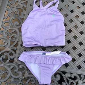 Lavender girls 2 piece bathing suit